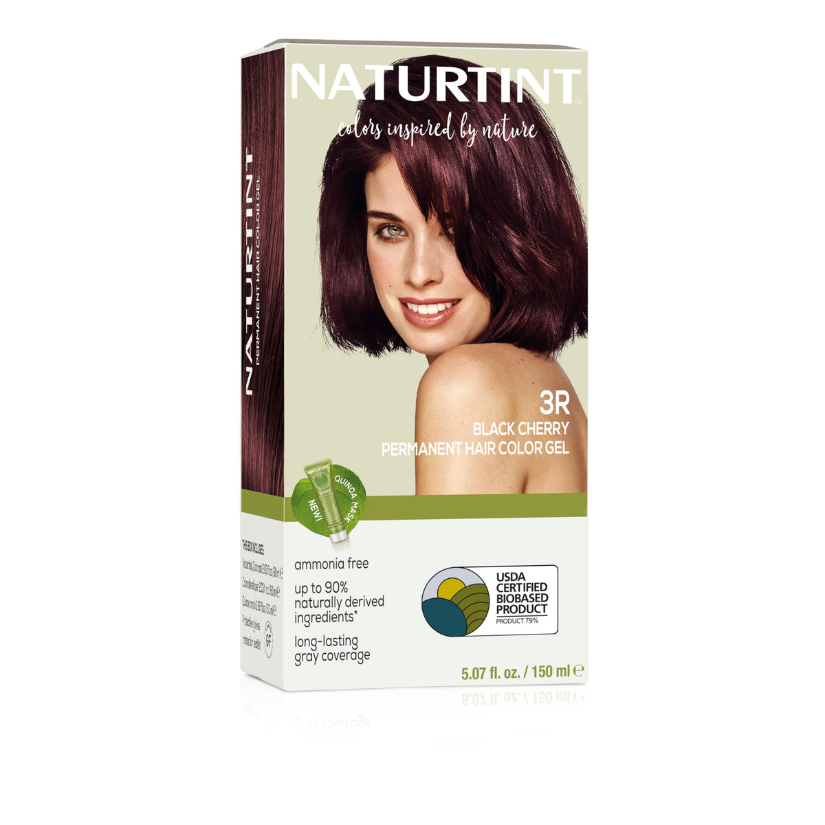 Light Gray Naturtint 3R Black Cherry Permanent Hair Color (Pack of 1), Ammonia Free, Vegan, Cruelty Free, up to 100% Gray Coverage, Long Lasting Results (Packaging may vary)