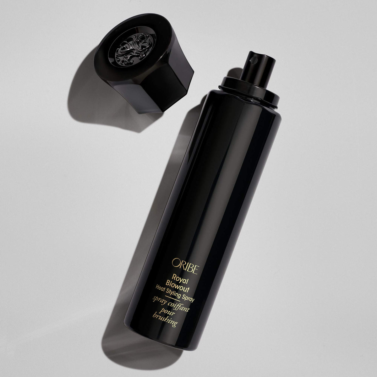Light Gray Oribe Royal Blowout Heat Styling Spray - For Smooth, Sleek Blowouts - 1.7oz