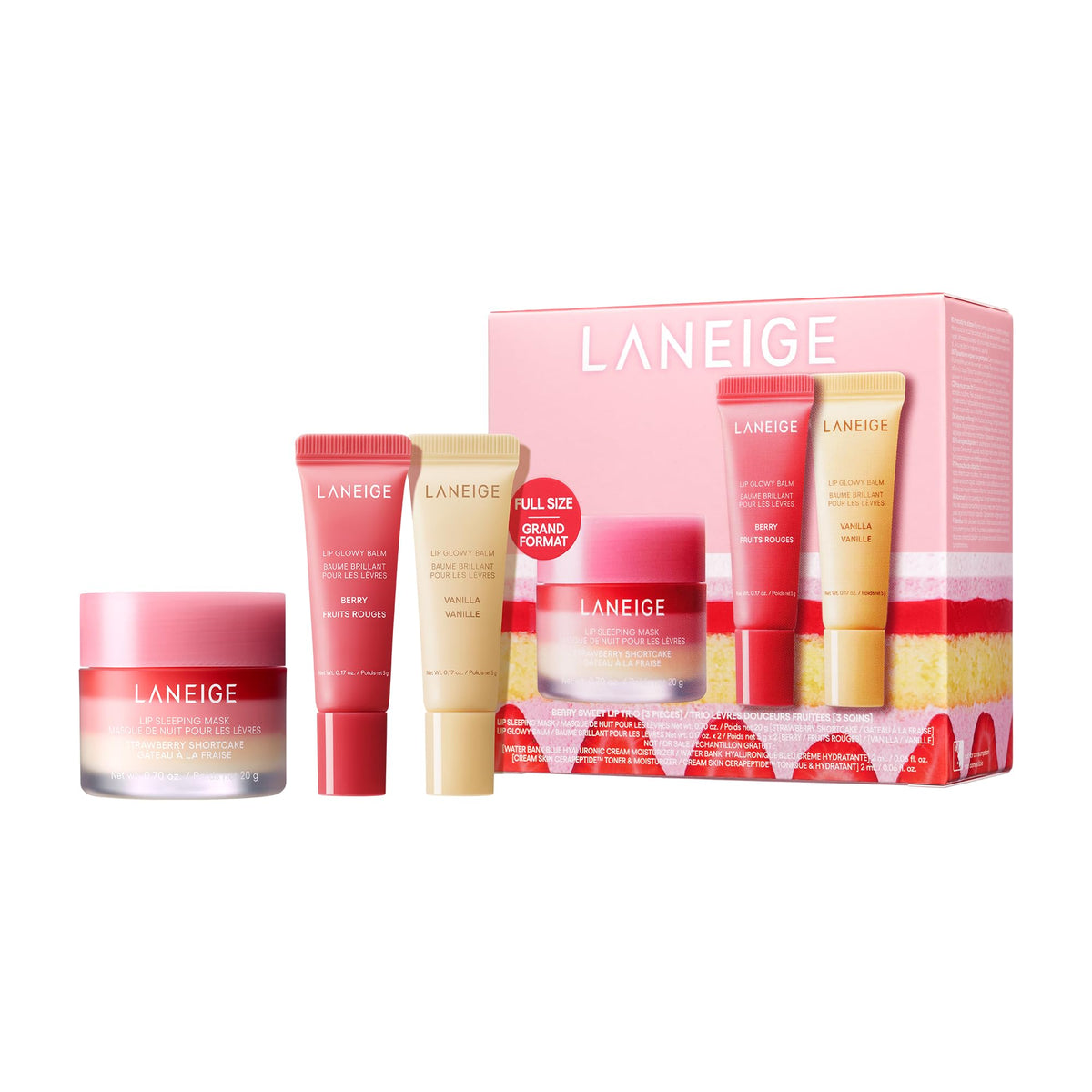 White Smoke LANEIGE Berry Sweet Lip Trio Set