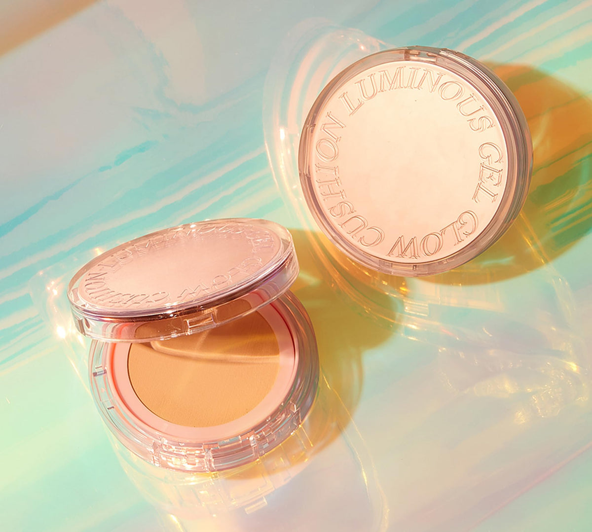 Gray TONYMOLY Gel Glow Cushion Foundation, Warm Beige - Buildable Coverage