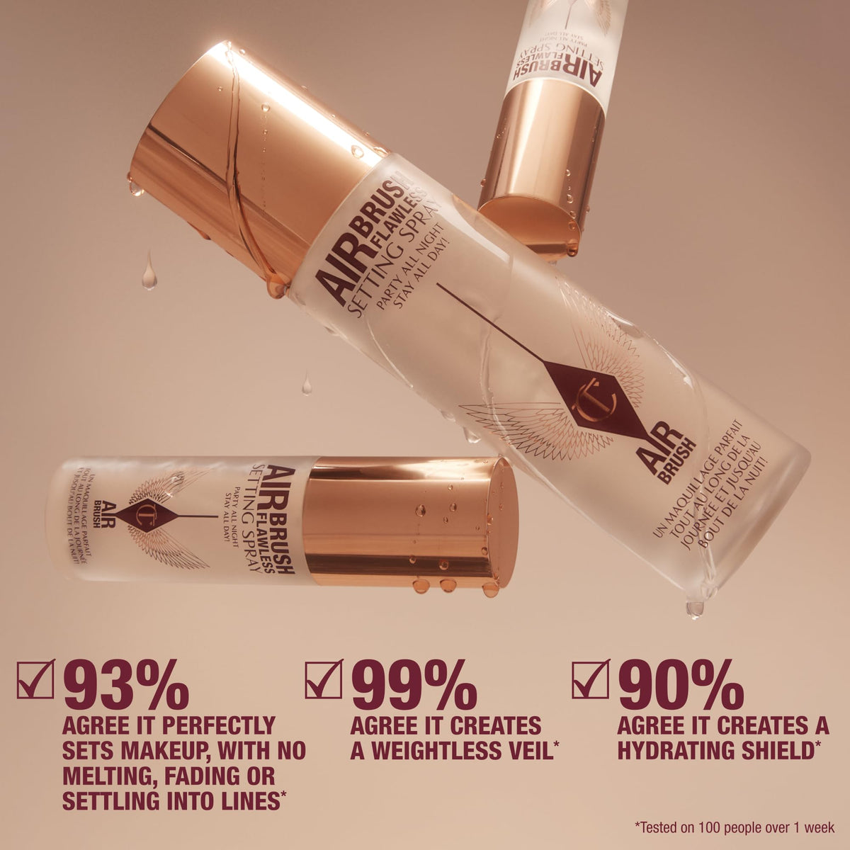 Tan Charlotte Tilbury Airbrush Flawless Setting Spray - Hydrating & Waterproof