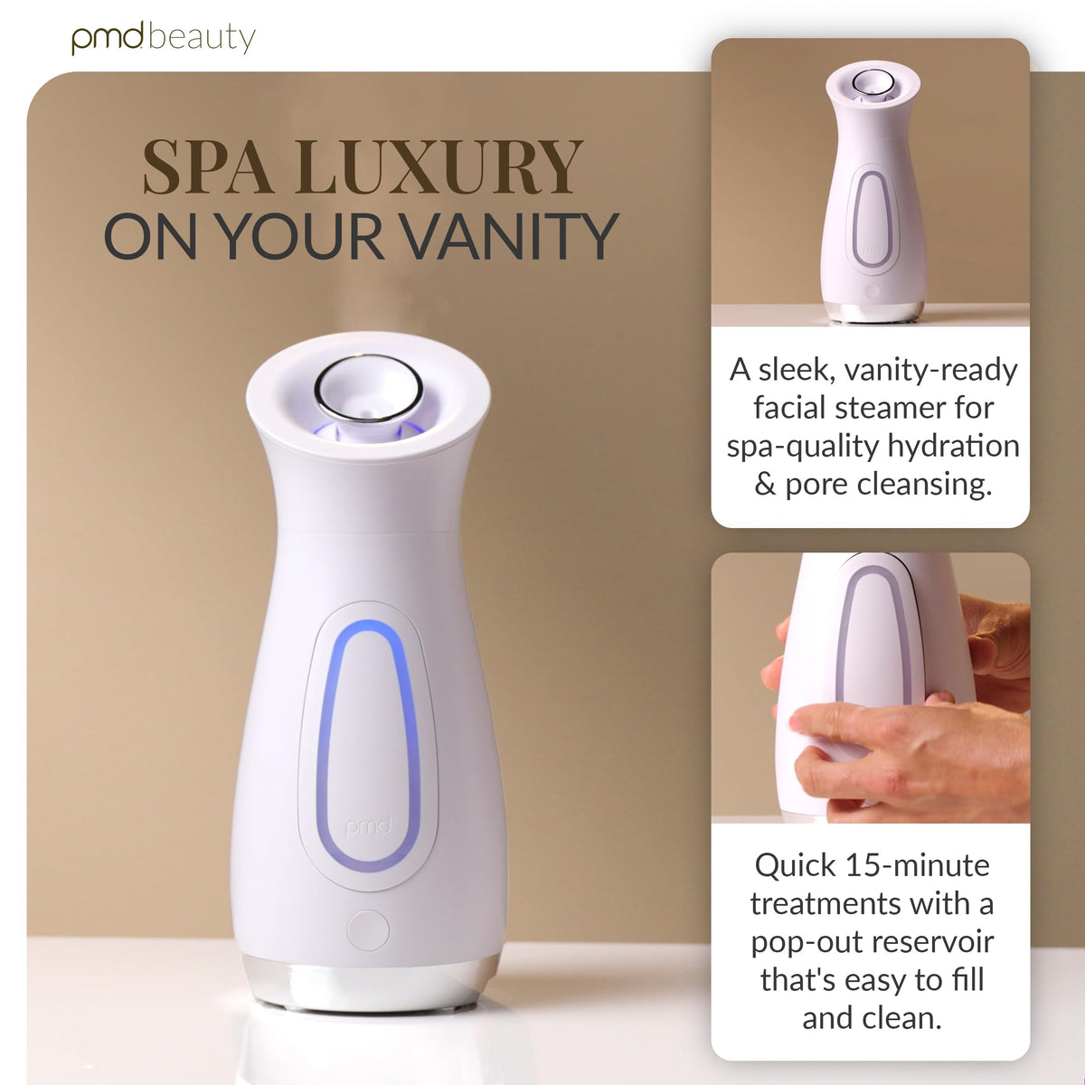 White Smoke PMD Beauty SilkSteam Pro Facial Steamers Home Facial Spa - Rapid Start-Up Face Steamer for Facial - Adjustable Nozzle with Oil Filters
