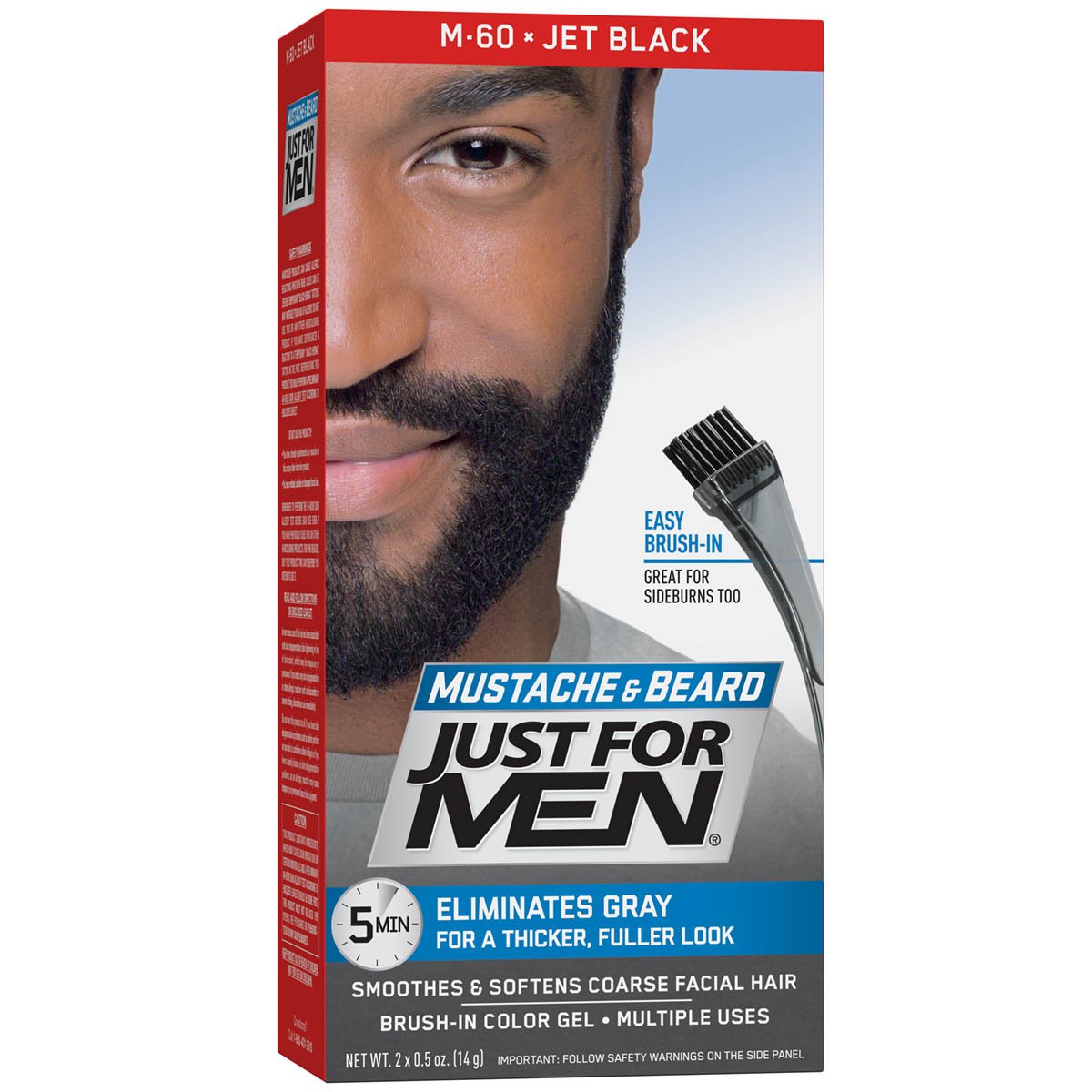 Lavender Mustache and Beard Brush-In Color Gel Jet Black