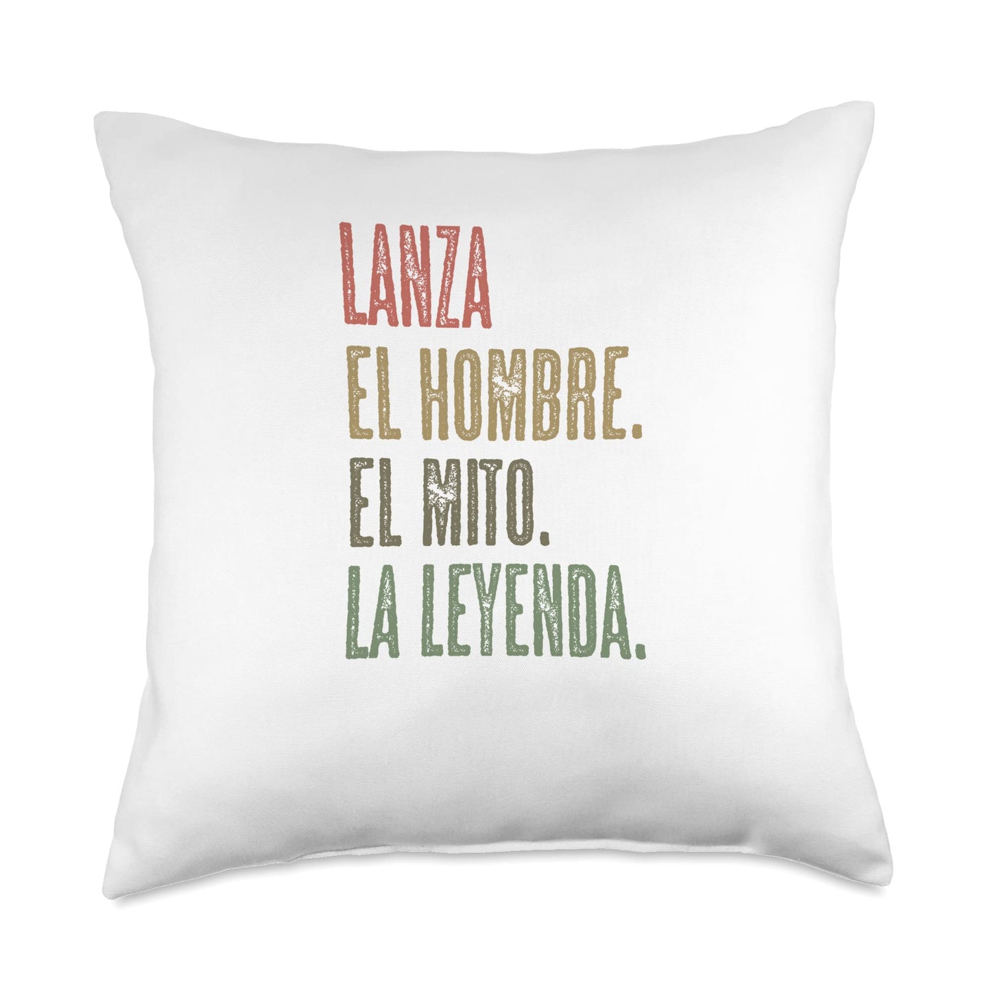 White Smoke LANZA - El Hombre El Mito La Leyenda | Nombre Camisa - Throw Pillow
