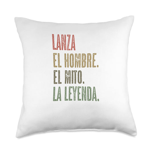 White Smoke LANZA - El Hombre El Mito La Leyenda | Nombre Camisa - Throw Pillow