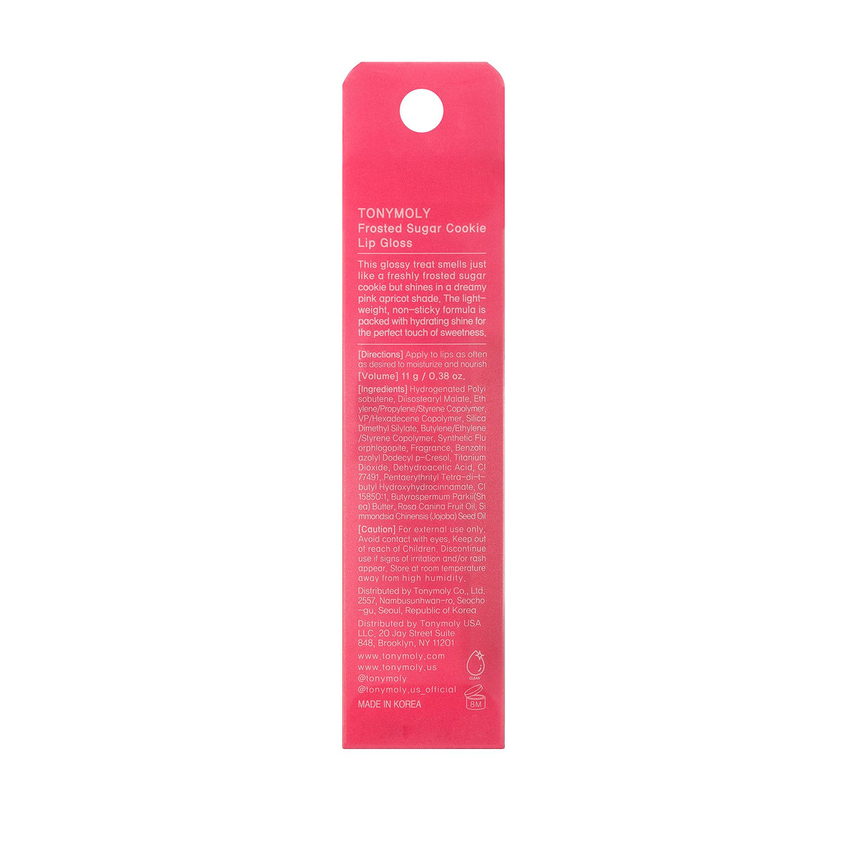 Pale Violet Red TONYMOLY Frosted Sugar Cookie Lip Gloss Keychain - Apricot Tint, 11ml