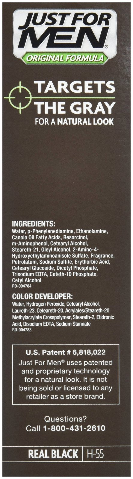 Dark Slate Gray Just For Men Shampoo-In Hair Color - Real Black