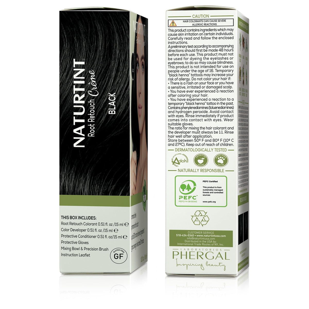 Black Naturtint Black Root Retouch Crème Permanent Hair Color - Ammonia Free, Conceal Grays, No Artificial Scent, 1.52 Fl Oz