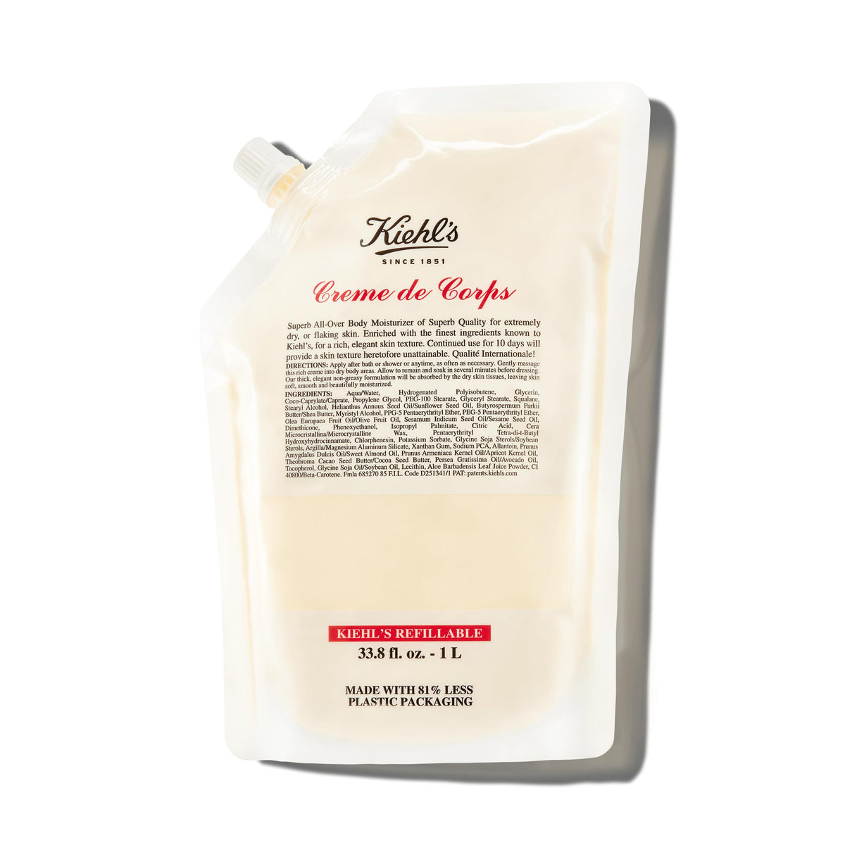 Seashell Kiehl's - Creme de Corps Body Lotion, Fast Hydration - 16.9 fl oz