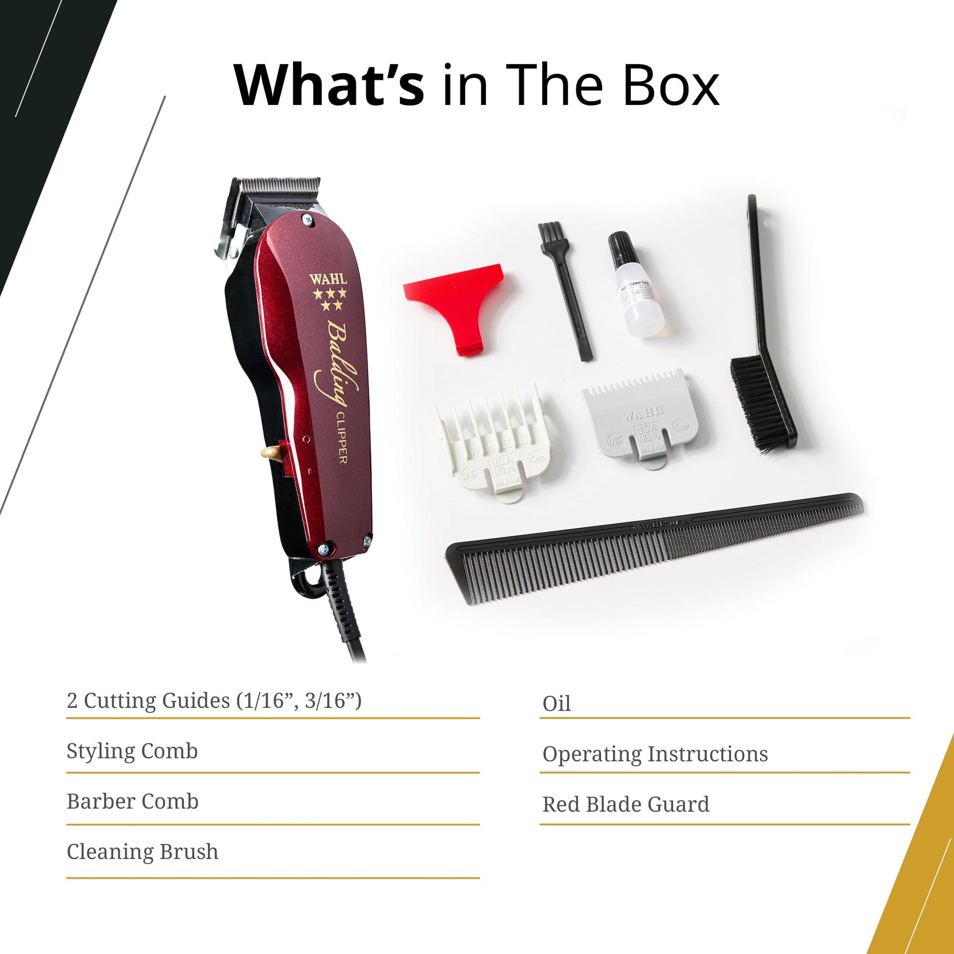 White Smoke Wahl Professional 5 Star Balding Clipper, Corded V5000 Electromagnetic Motor, for Ultra-Close Trimming