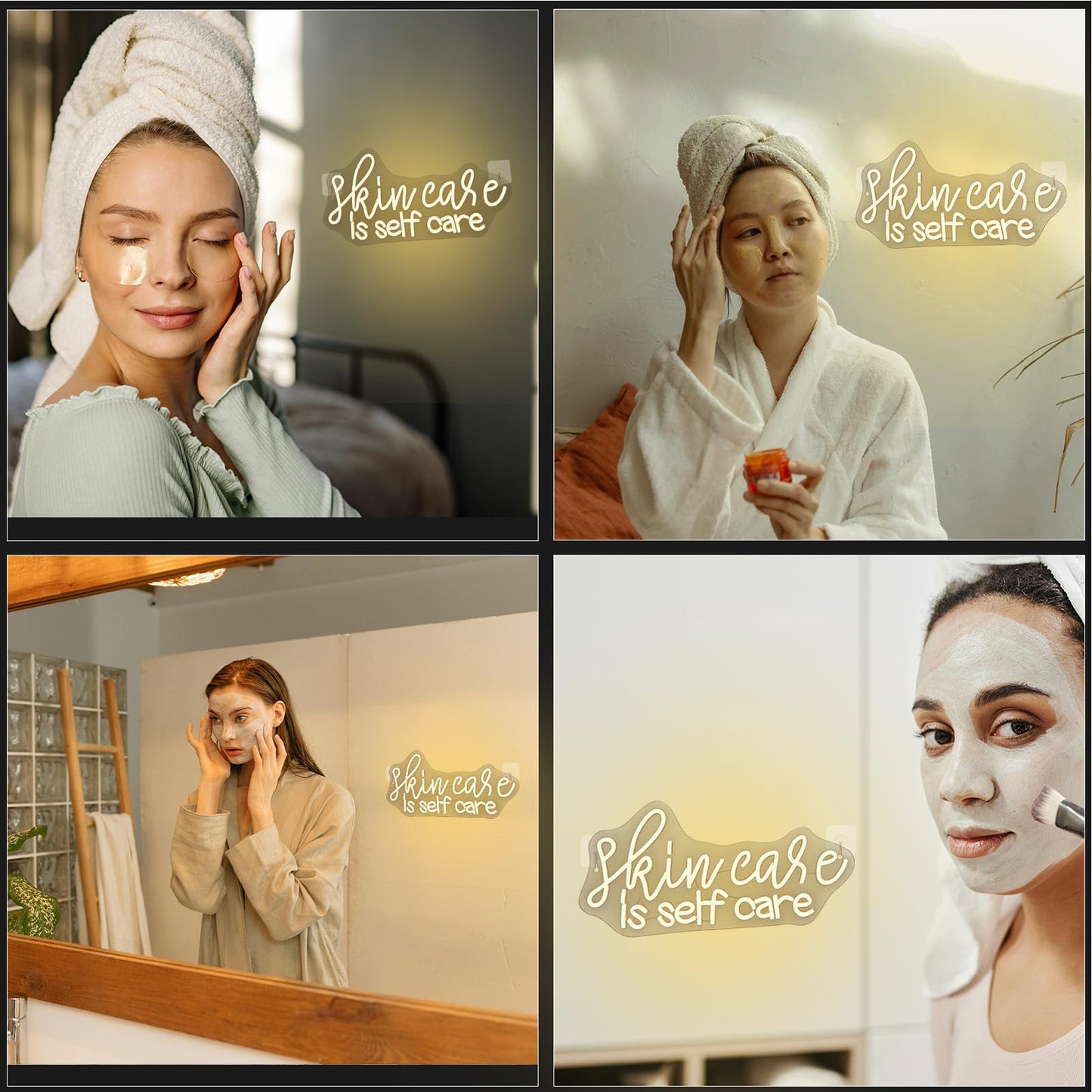 Wheat WLHOPE Skin Care is Self Care Neon Signs for Wall Decor LED Lights Decorations for Beauty Salon Facial Spa Bathroom, Get Your Business Seen Day or Night