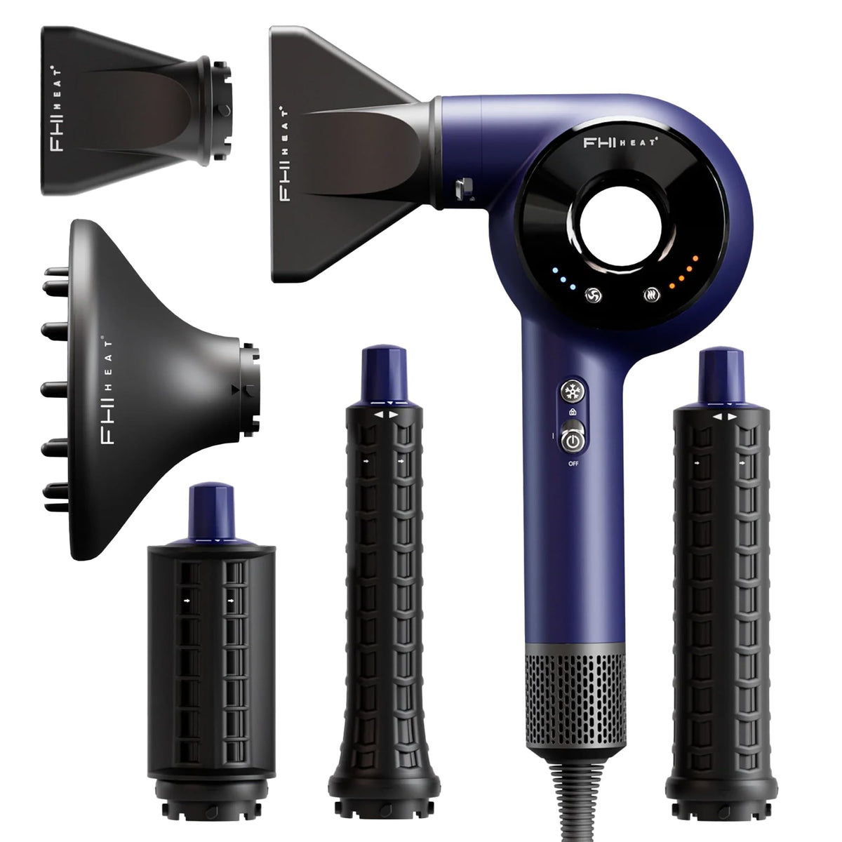 White Smoke FHI Heat VersaSphere Pro Air 6-in-1 Multi Styler Hair Dryer w/Attachments