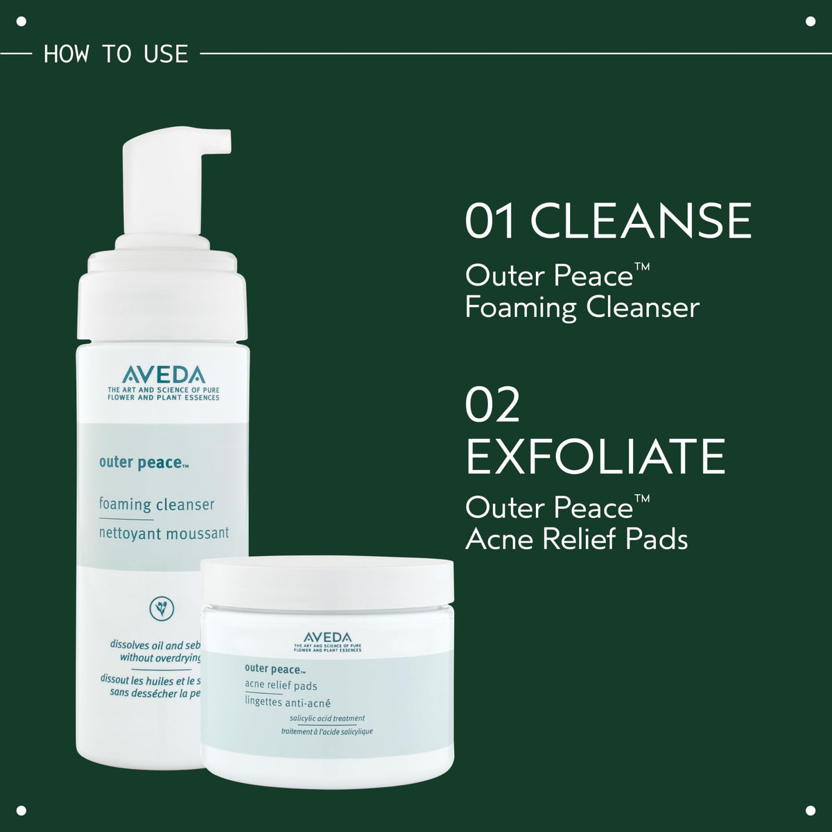 Dark Slate Gray AVEDA Outer Peace Foaming Cleanser | Daily Face Cleanser for Acne-Prone Skin | with Powerful Plant Extracts, 4.2 Fl Oz