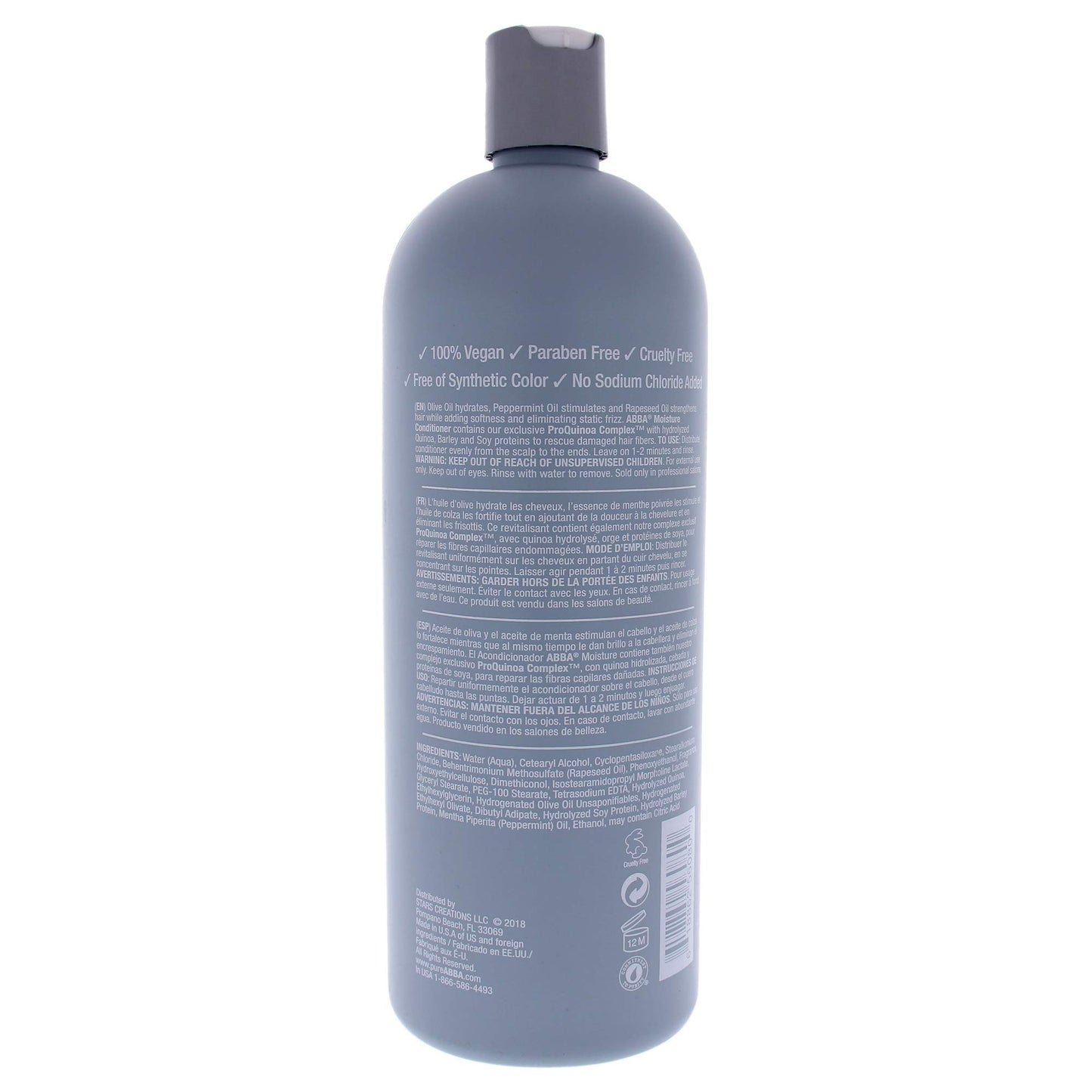 Light Slate Gray ABBA Moisture Conditioner, Olive & Peppermint Oil, 32 Fl Oz (Pack of 1)