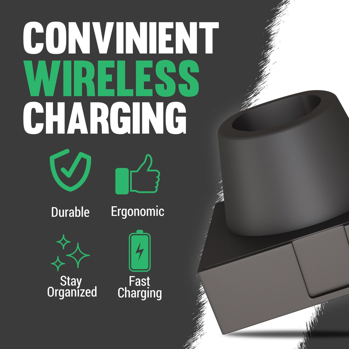 Dark Slate Gray Tomb 45 Power Pod for Gamma and Stylecraft Ergo Trimer - All in One Charging Stand for Mens Trimmers - High Performance