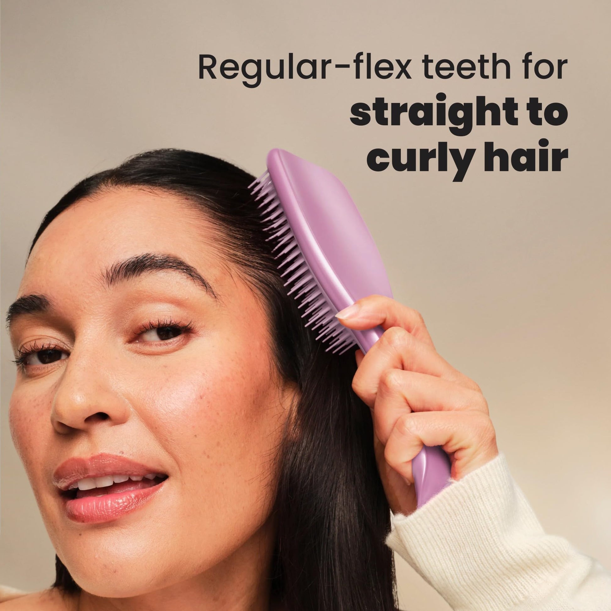 Gray Tangle Teezer Chrome Ultimate Detangler Brush for Wet & Dry Hair, Eliminates Knots & Reduces Breakage for Straight to Curly Hair Types, Mauve