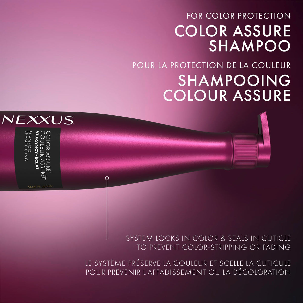 Dark Slate Gray Nexxus COLOR ASSURE Shampoo for Vibrancy for Color Treated Hair Powered by CHROMABOND SEALER with Citric Acid 13.5 oz