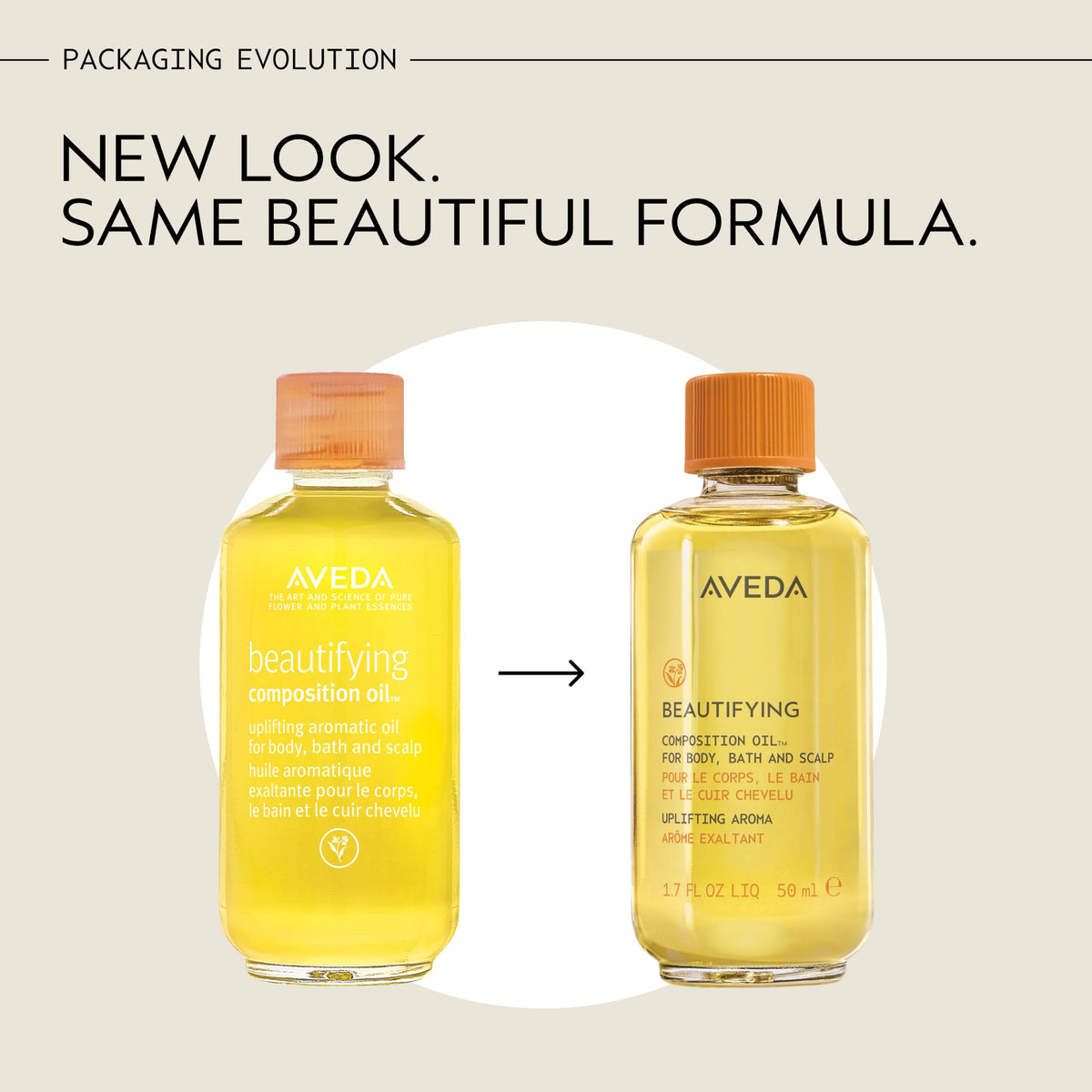 Antique White AVEDA Beautifying Composition Oil | Bath, Body & Scalp | with Certified Organic Safflower & Olive Oil | Aroma of Certified Organic Rosemary, Lavender, Bergamot, 1.7 Fl Oz