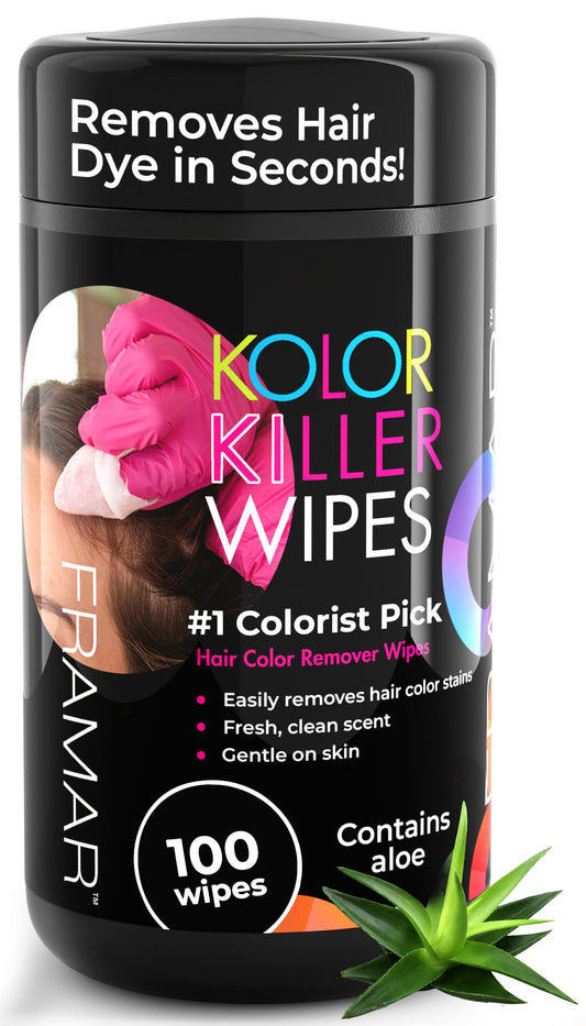 White Smoke Framar Kolor Killer Wipes – Hair Dye Remover For Skin, Hair Color Remover For Dyed Hair, Gentle on Skin, Pleasant Scent – Wipes Dispenser of 100