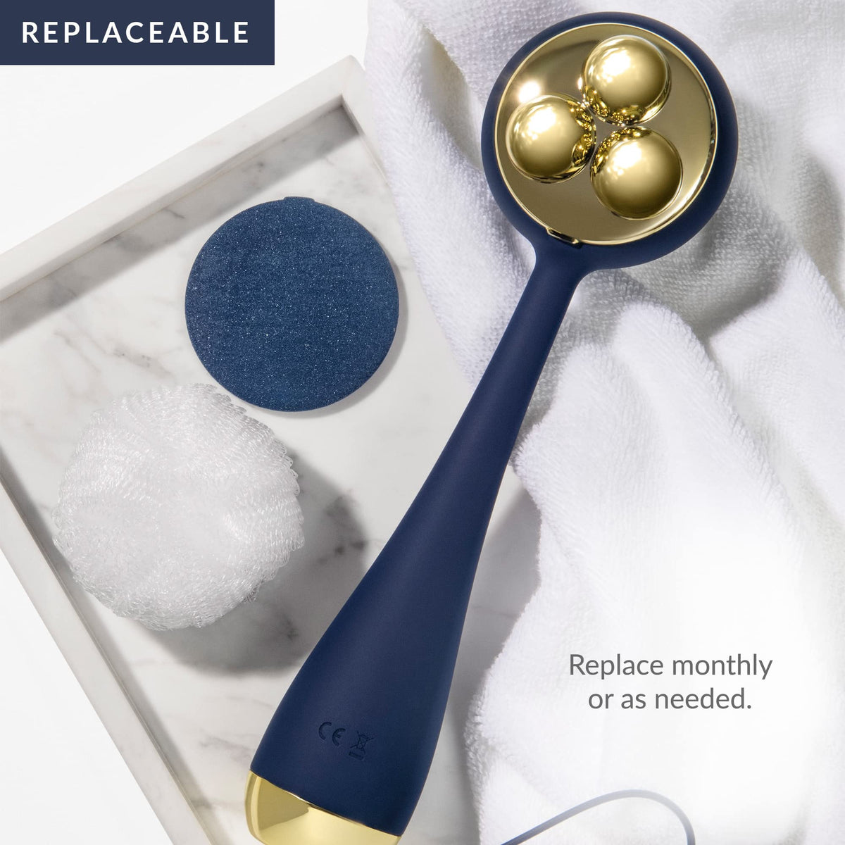 White Smoke PMD Beauty Clean Body - Elecrtic Smart Cleansing Device with Silicone Brush & Three Interchangeable Attachments to Cleanse, Exfoliate, & Massage Body