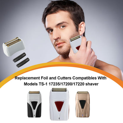 White Smoke 4 Pack Pro Shaver Replacement Foil and Cutters compatible with andis 17150(TS-1) shaver ProFoil Lithium replacement, Golden