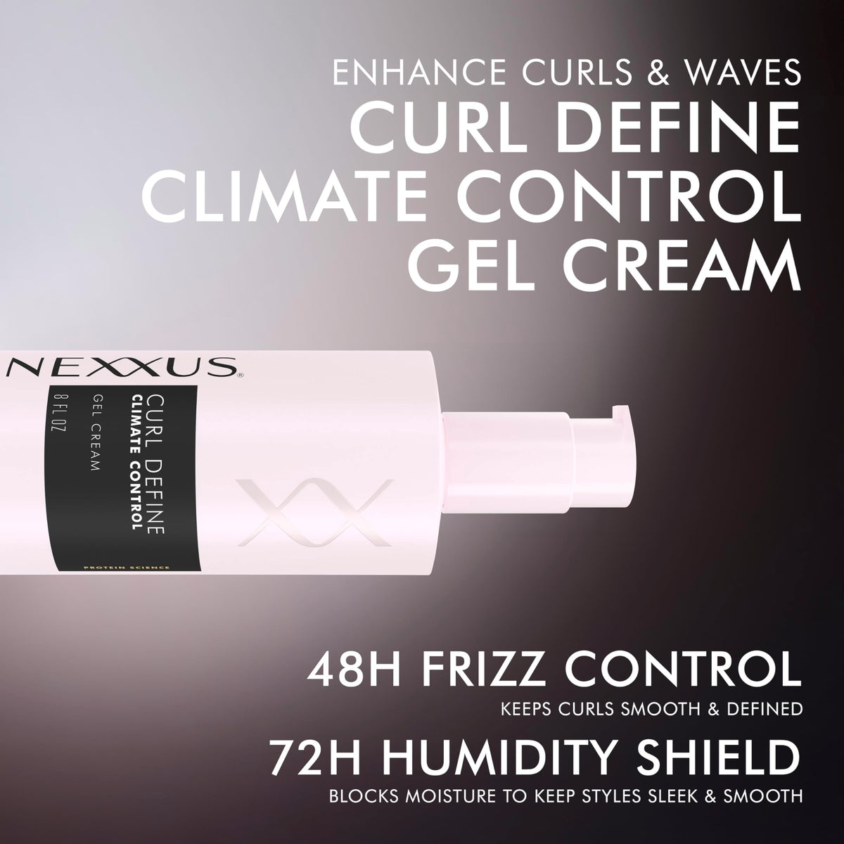 Black Nexxus Climate Control Gel Cream Curl Define for Cashmere Curls, with StyleProtect Technology 8 oz