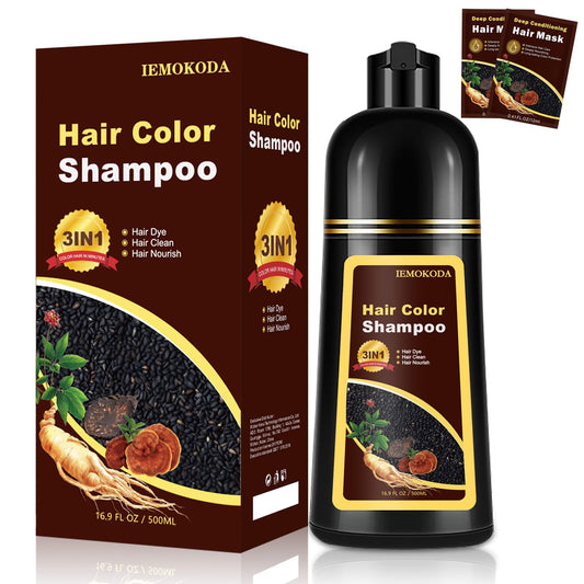 White Smoke Wine Red Hair Dye Shampoo 3 in 1, Long-lasting & Natural Hair Color Shampoo, Herbal Ingredients Natural Shampoo Hair Dye Effect in Minutes, Gifts for Men Women 500ml