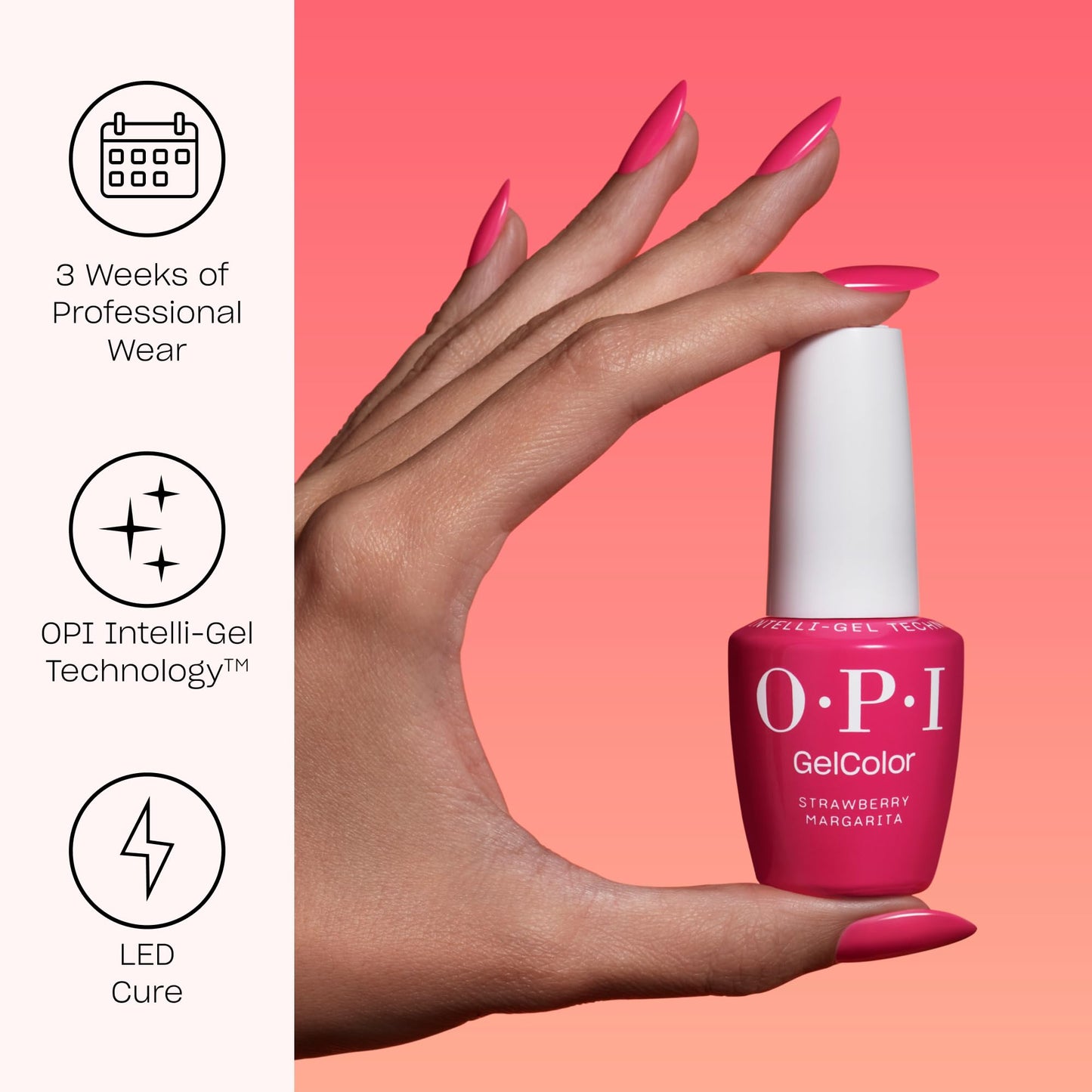 Salmon OPI GelColor Super Gloss Top Coat | LED Cure Gel Nail Polish with High Shine Finish | Protects Color, Scratch-Resistant & Prevents Chipping | 0.5 Fl Oz
