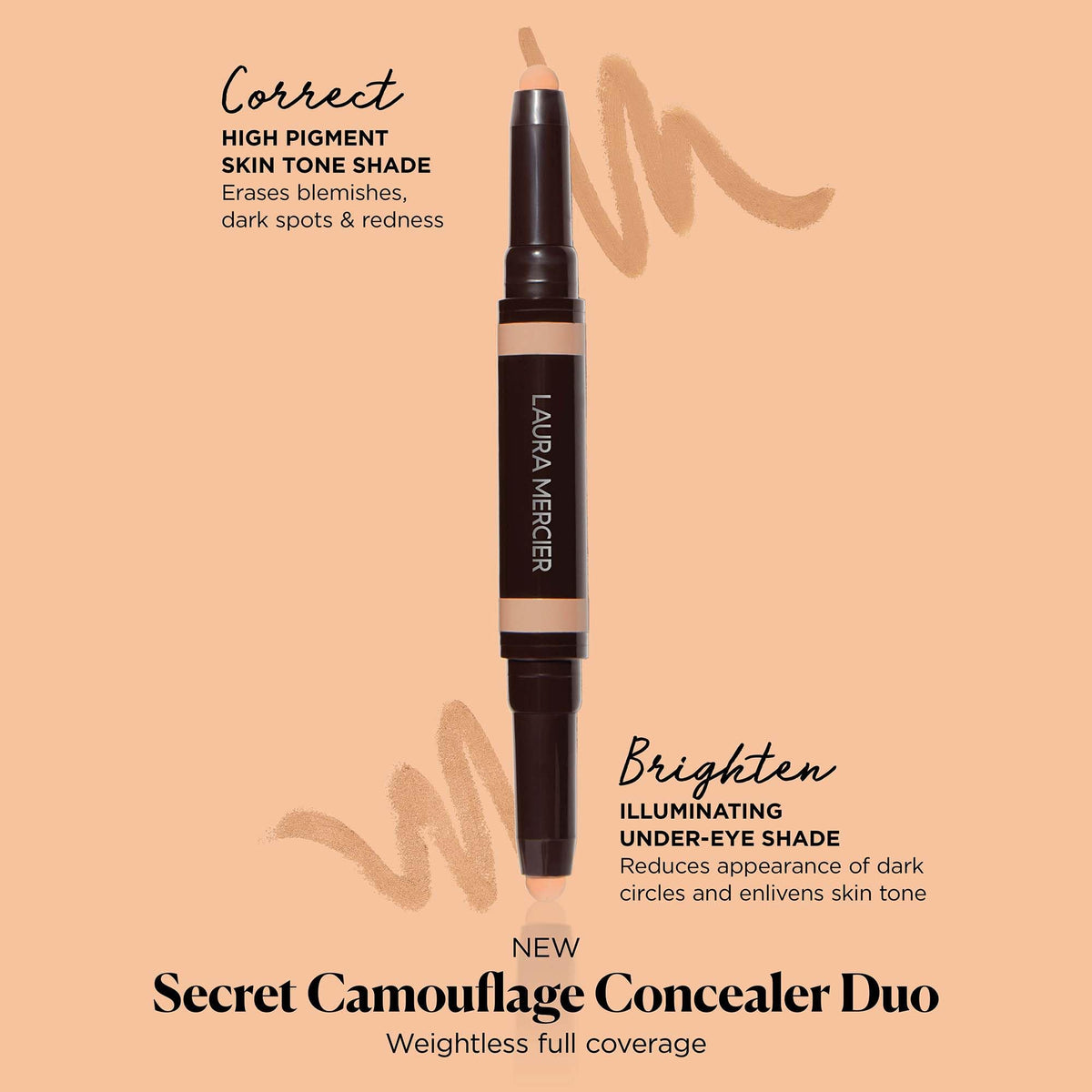 Navajo White Laura Mercier Secret Camo Brighten & Correct Duo, 0.07 oz