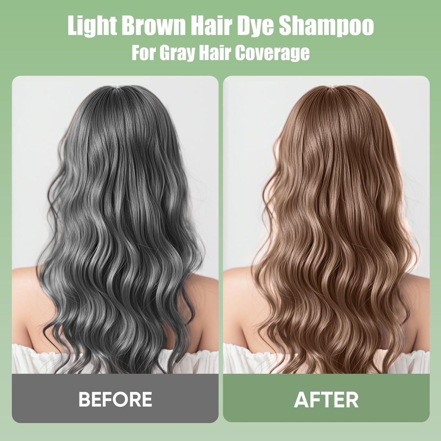 Lavender FARNDU Light Brown Hair Dye Shampoo 3 in 1 with Argan Oil – 10-15 Min Gray Coverage, Natural Instant Hair Color Shampoo for Women and Men, Ammonia & Paraben Free, Long-Lasting Up to 6 Months
