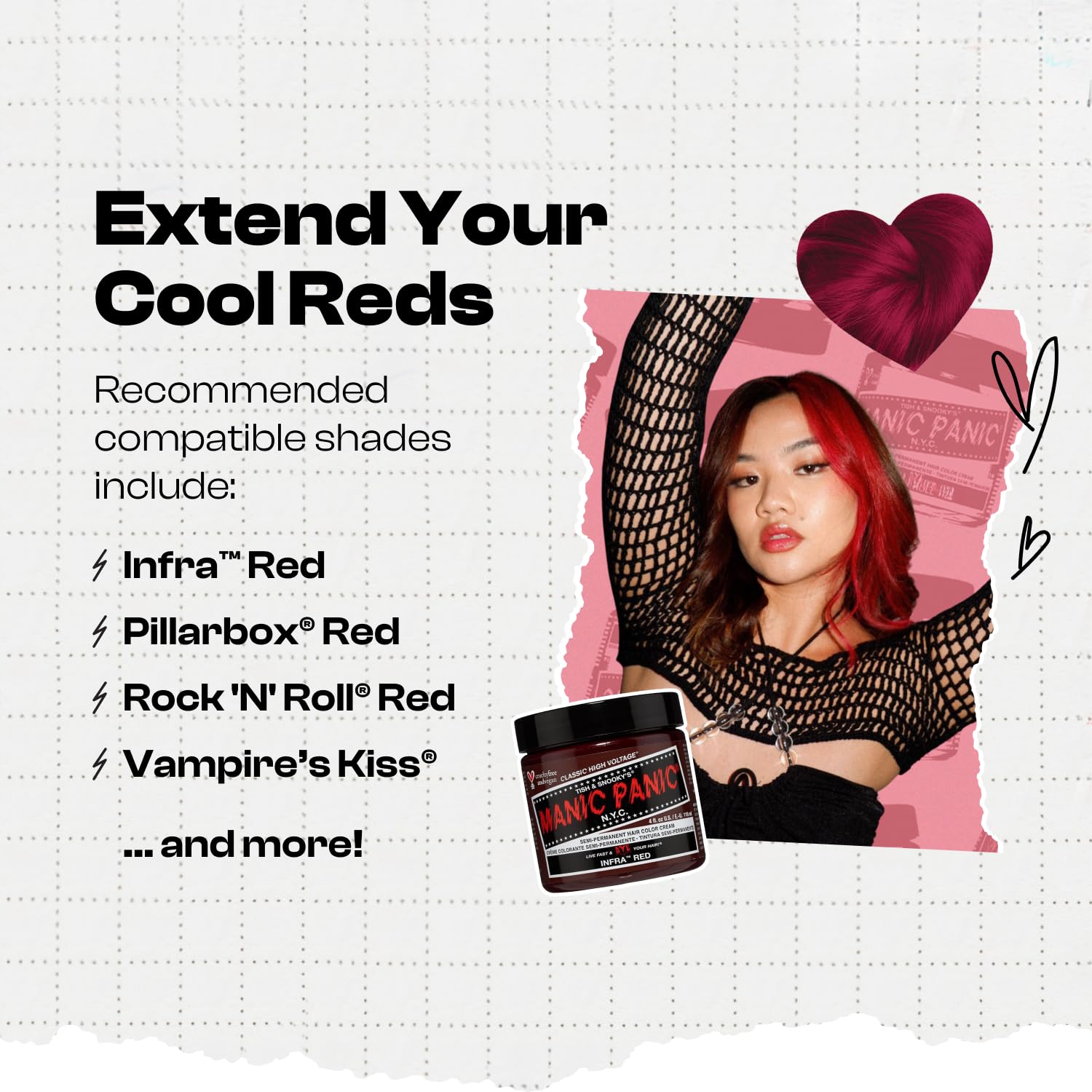 Lavender MANIC PANIC Cool Deep Blood Red Color Depositing Conditioner - Love Color Hair Conditioner Keeps Hair Vibrant, Nourished & Refreshed - Formulated with Shea Butter & Quinoa - Rock Me Red (8oz)