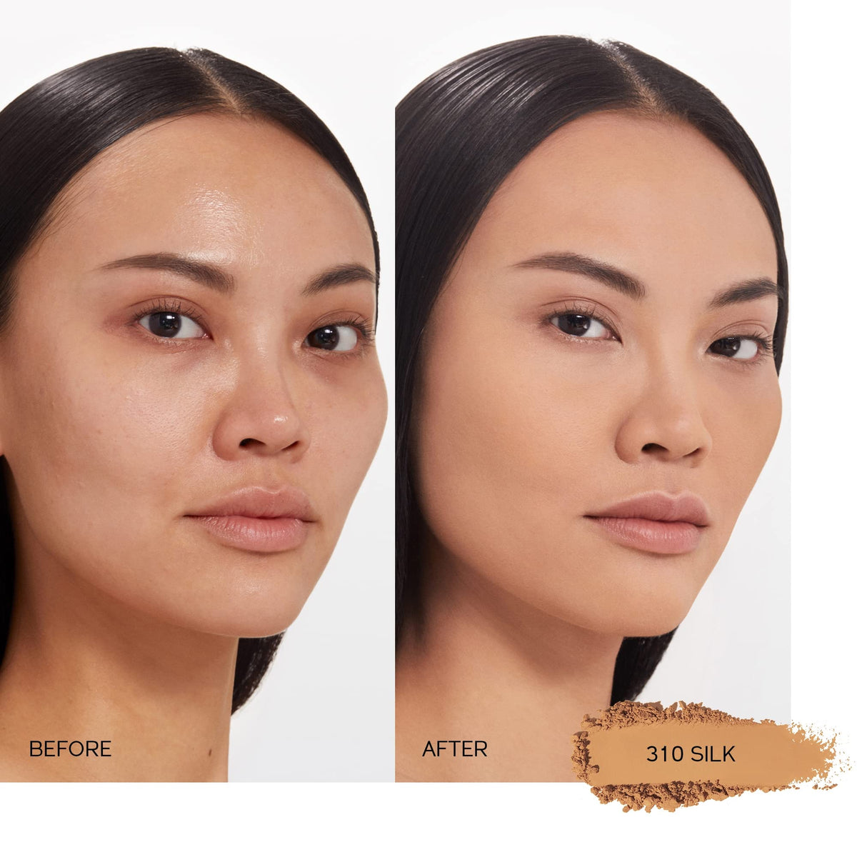 White Smoke Shiseido Synchro Skin Self-Refreshing Custom Finish Powder Foundation - 24-Hour Sheer-to-Medium Buildable Coverage with Shine Control - Smudge Proof & Non-Comedogenic - Silk 310