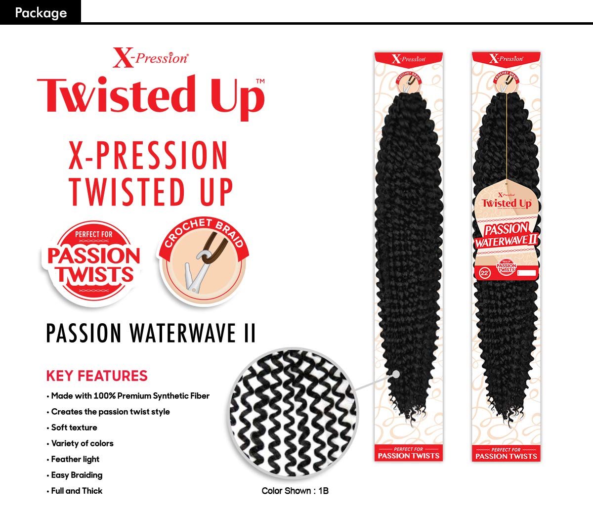 White Smoke MULTI PACK DEALS! Outre Crochet Braids X-Pression Twisted Up Passion Water Wave 22" (1-PACK, 1)