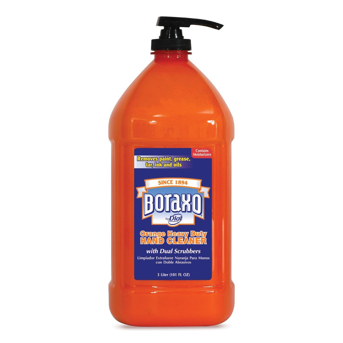 White Smoke Boraxo Orange Heavy Duty Hand Cleaner with Scrubbers, 3 Liter Pump Bottle (Pack of 4)
