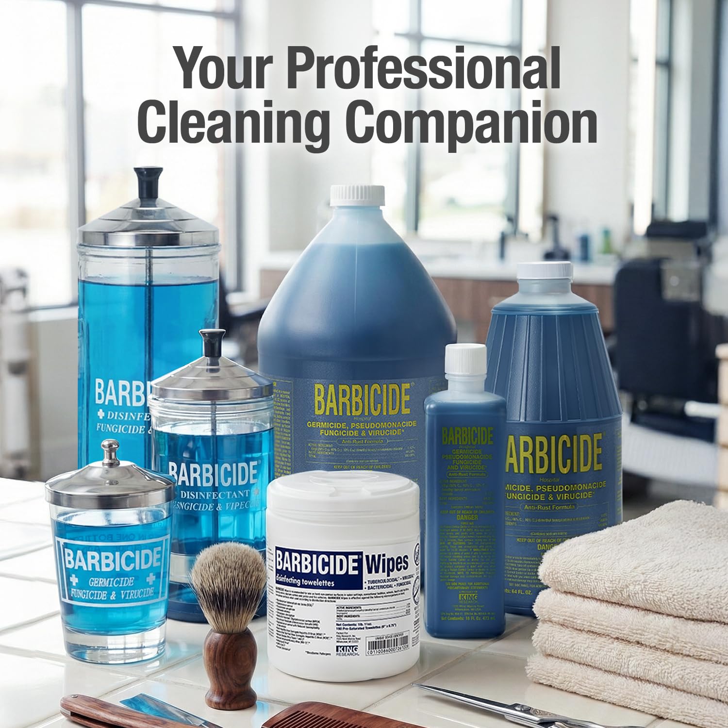 White Smoke BARBICIDE Half Gallon Disinfectant Concentrate – 2 Pack | EPA-Registered, Hospital-Grade Germicide for Salons & Barbershops | Anti-Rust Solution for Shears, Combs & Professional Tools