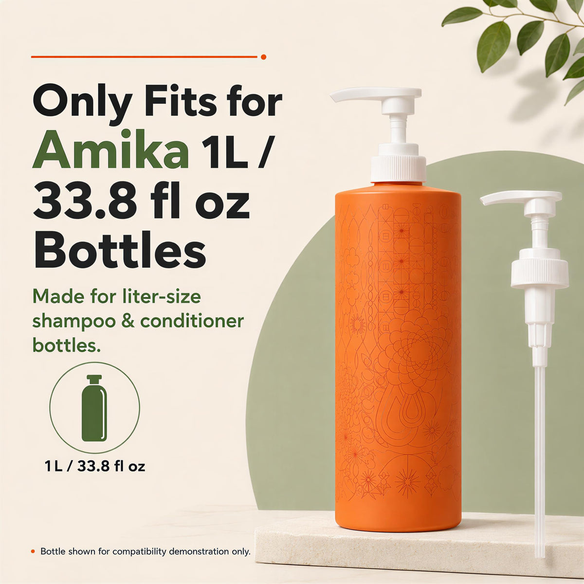 Antique White [3Pack] Compatible with Amika Liter Pump,for amika 1L/33.8 Fl Oz Bottles