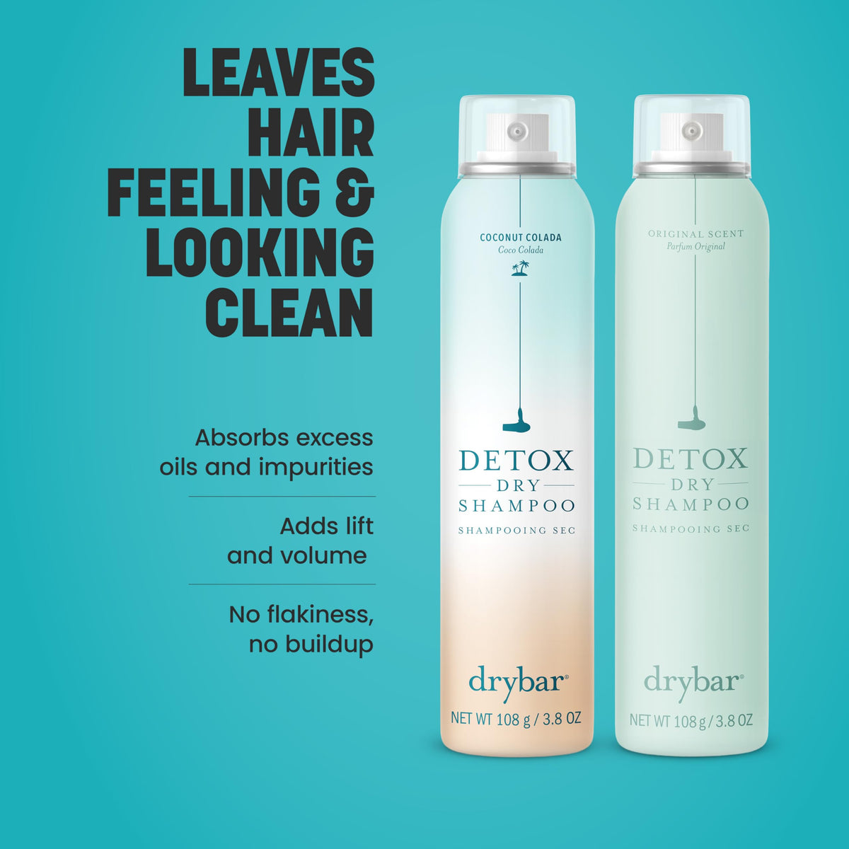 Medium Turquoise Drybar The Clean Sweep Detox Duo Kit, Two 3.8 oz cans