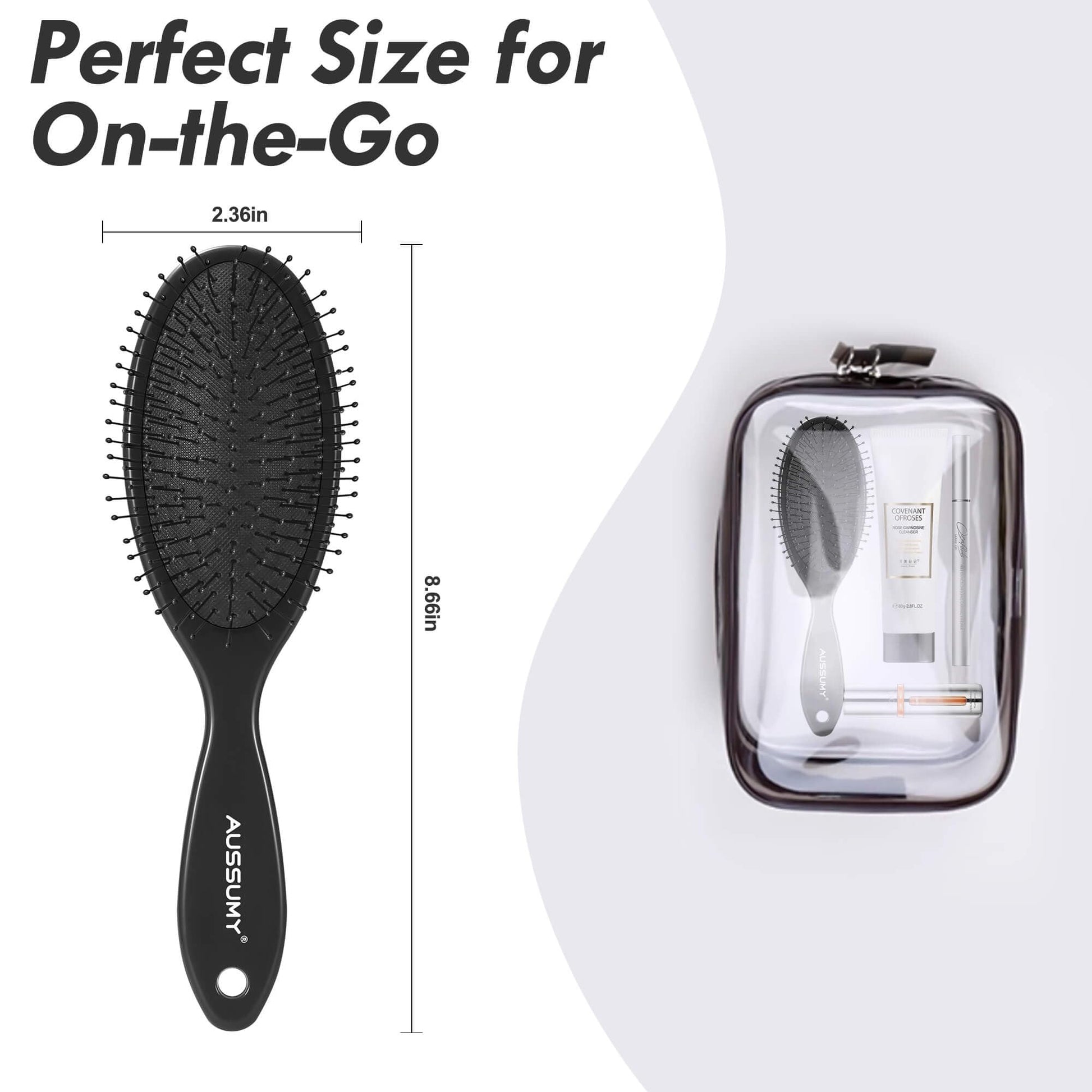 White Smoke Aussumy 4 Pack Detangling Hair Brush - Air Cushion Detangler Hairbrush with Ultra Soft Bristles for Effortless Tangle Removal For Wet Dry Damaged Curly Fragile Hair for Women Men Boys Girls Adult Kids