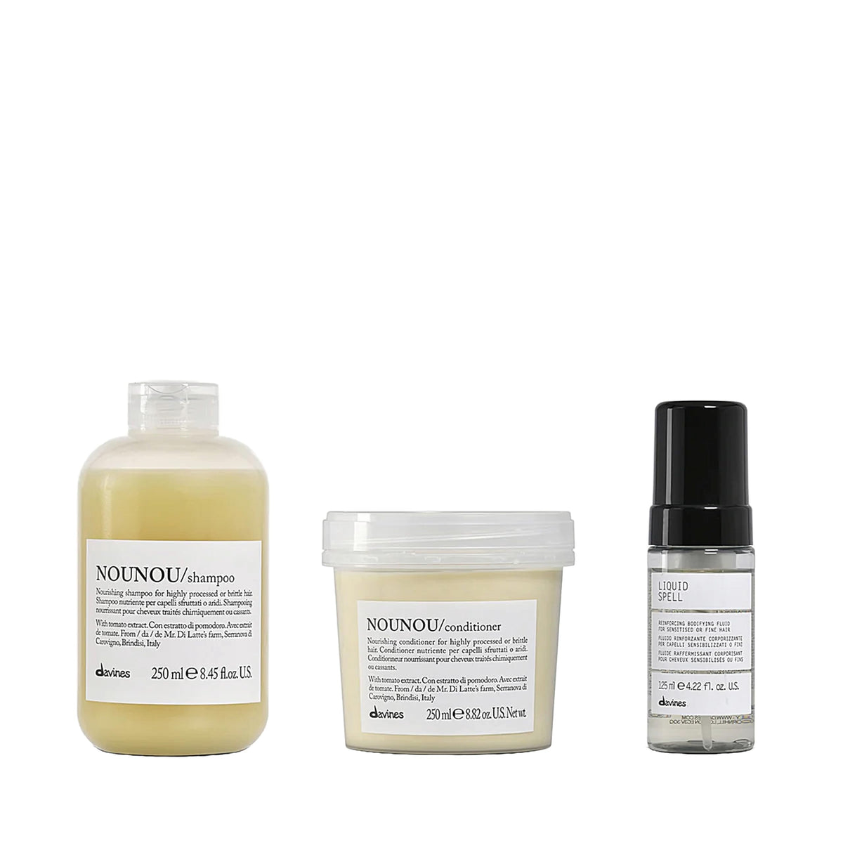 White Smoke Davines NOUNOU Conditioner | Hydrating Deep Conditioner for Bleached, Permed, Relaxed, Damaged or Very Dry Hair | Replenishes Chemically Processed Hair | 2.5 fl oz