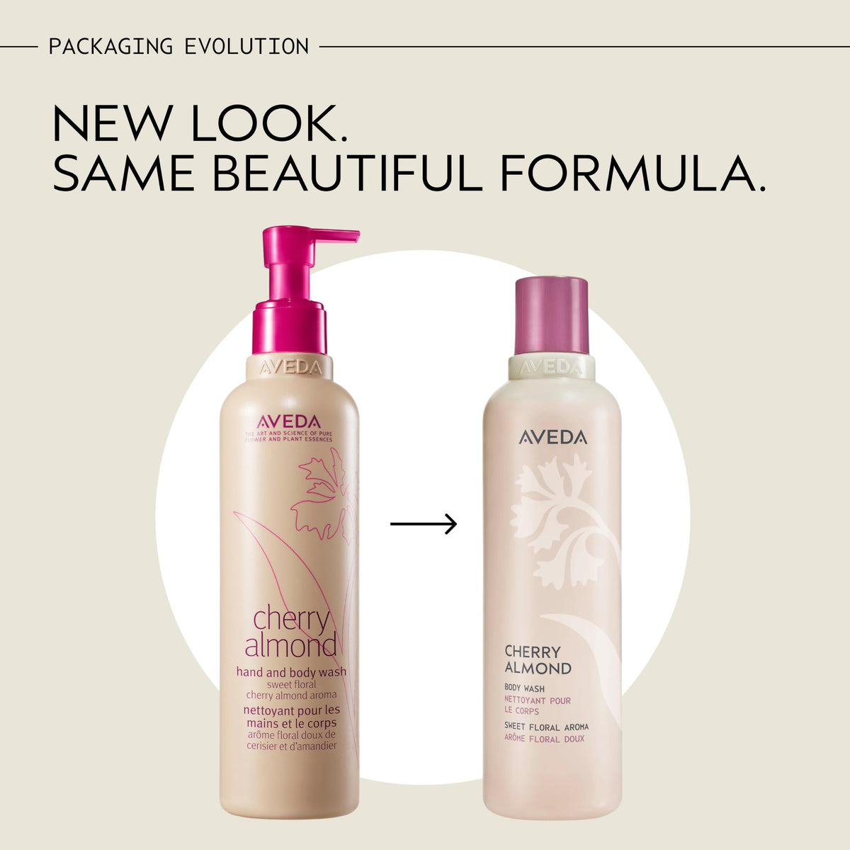 Antique White AVEDA Cherry Almond Hand & Body Wash |with Sweet Almond Oil, Cherry Blossom Extract | Sweet Floral Aroma Of Tonka Bean, Certified Organic Orange, Ylang Ylang | 97% Naturally Derived*, 8.5 Fl Oz