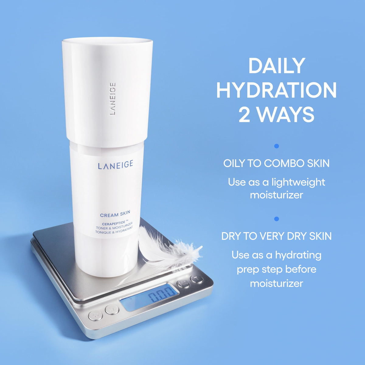 Sky Blue LANEIGE Cream Skin Face Hydrating Milky Toner | Korean Toner & Moisturizer