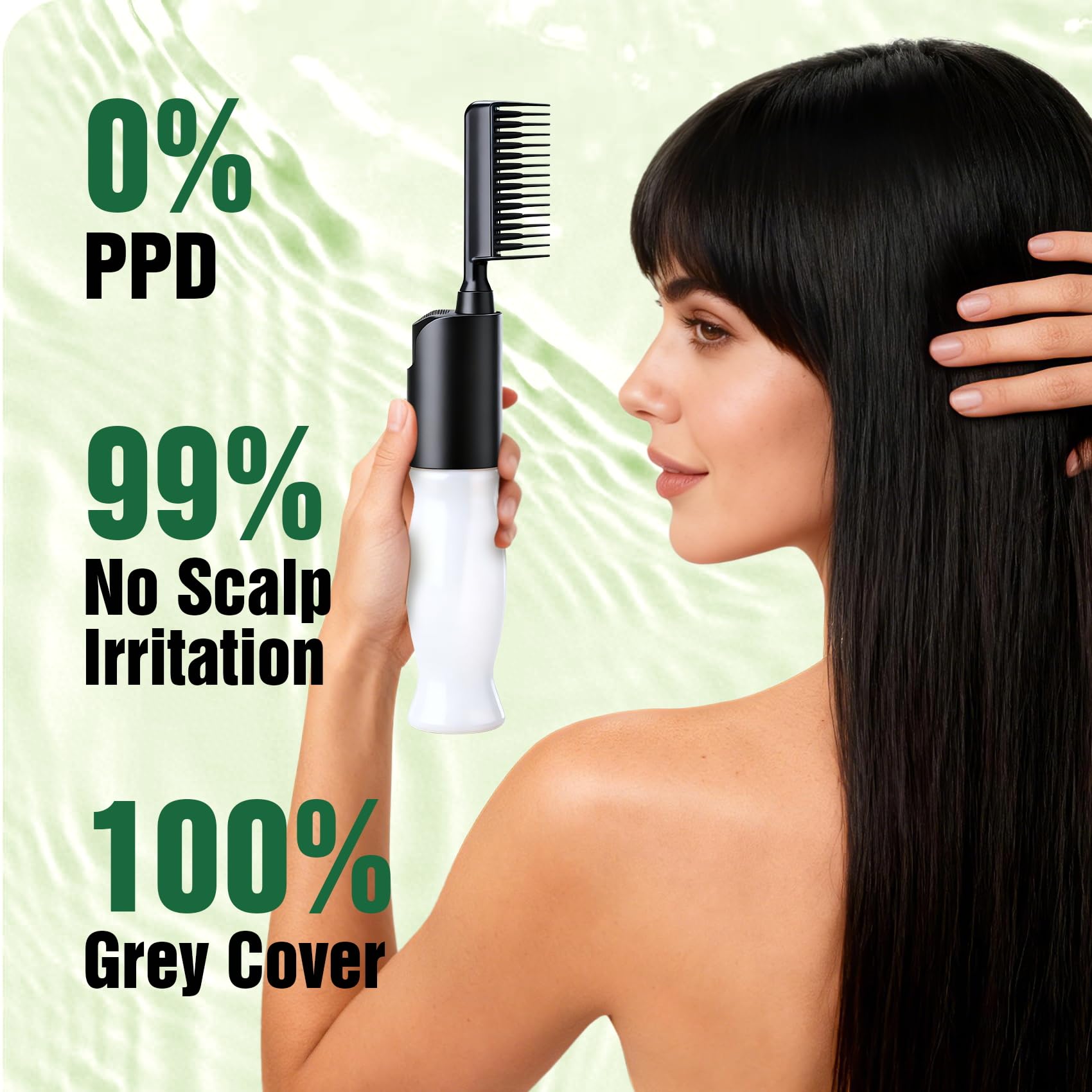 Seashell Hair Dye Shampoo PPD-Free for Sensitive Scalp, Comb-In Root Touch-Up Light Brown 6 in 1 Herbal Gentle Formula Gray Coverage for Men Women, Ammonia-Free, Semi-Permanent (6.76fl oz/200ml)