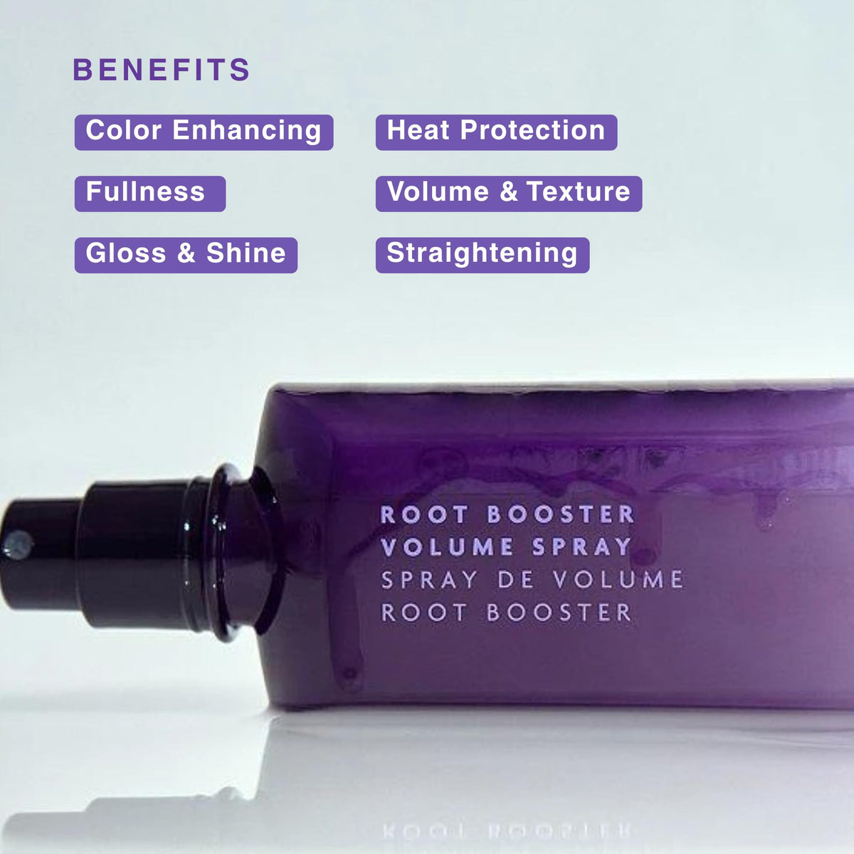 Lavender R+Co BLEU Root Booster Volume Spray, Volumizing Thickening, Fine Thin Hair