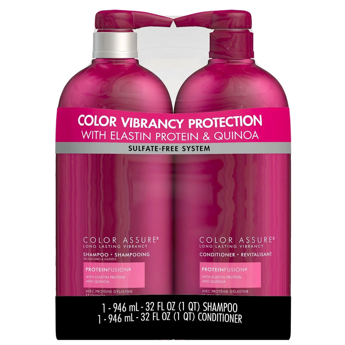 Black Nexxus Color Assure Shampoo and Conditioner, 32 Fluid Ounce (Pack of 2)