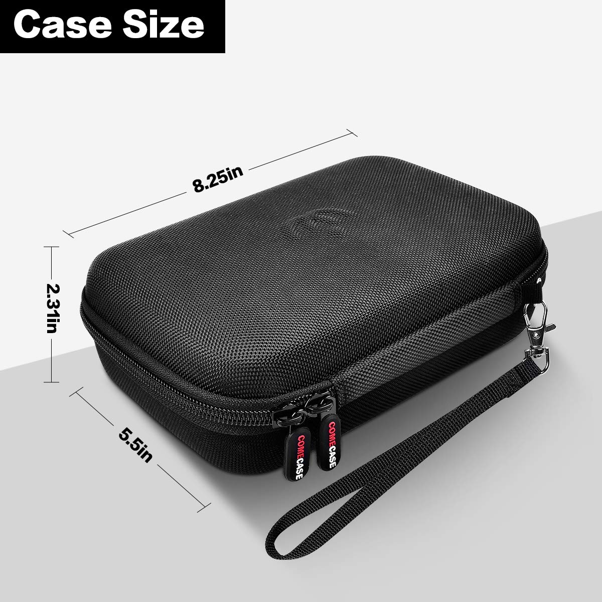 White Smoke Case for Andis Professional T-Outliner Beard & Hair Trimmer, Model GTO 04780/04710/04603/04775, with Mesh Pocket for Attachment Set - Bag Only (Black+Grey Inner)