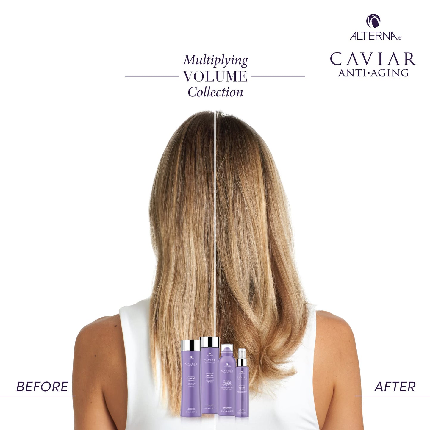 White Smoke Alterna Caviar Anti-Aging Multiplying Volume Shampoo and Conditioner Standard Set, 8.5oz each | For Fine, Thin Hair | Create Instant Volume and Thickness | Sulfate Free