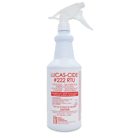 White Smoke LUCAS-CIDE #222 RTU Hospital-Grade Salon and Spa 60 Second Disinfectant 32 Fl Oz