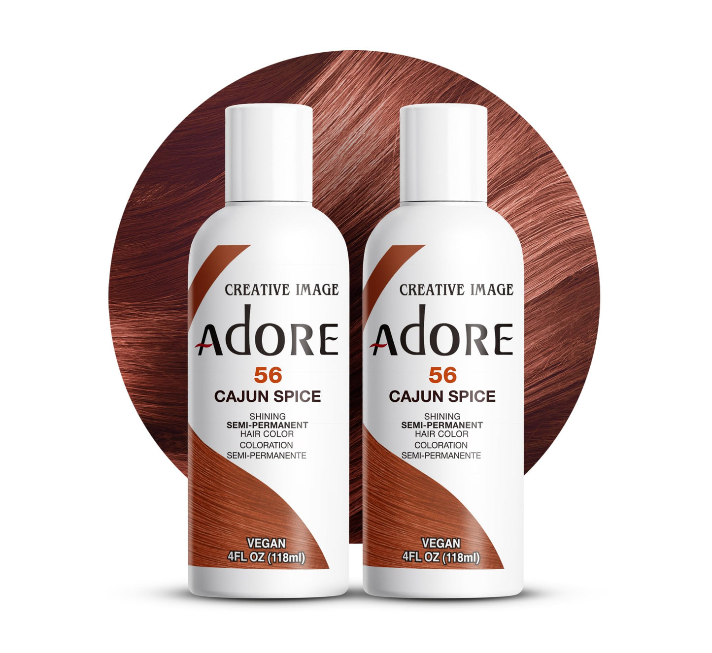 White Smoke Adore Semi Permanent Hair Color (056 Cajun Spice) (2 Pack) | Vegan & Cruelty-Free Brown Hair Dye | No Ammonia, No Peroxide, No Alcohol | 4 Fl Oz