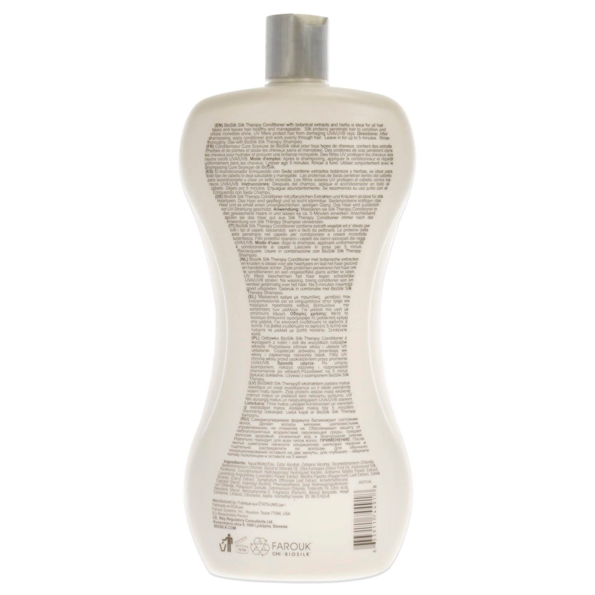 White Smoke Silk Therapy Conditioner by Biosilk for Unisex - 34 oz Conditioner