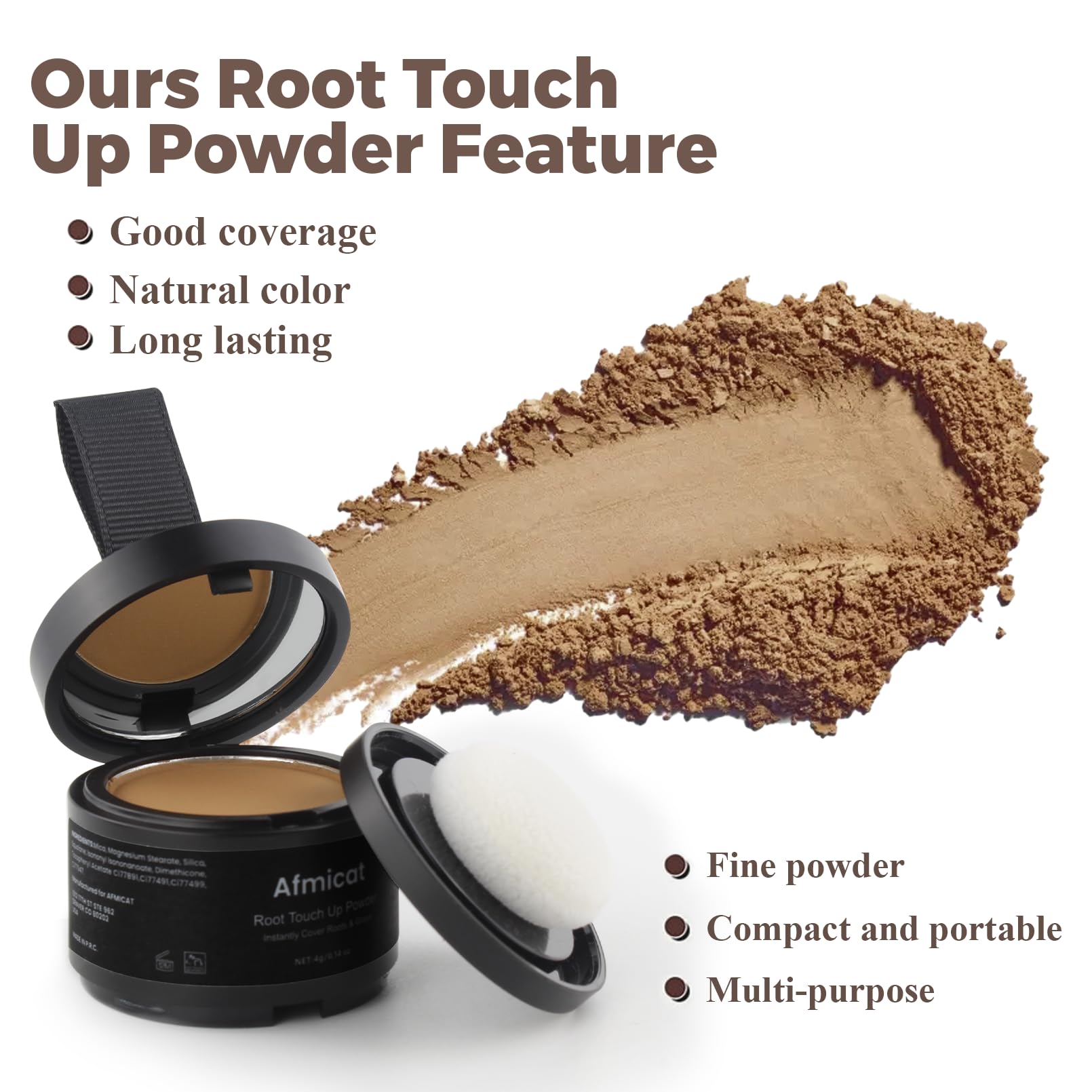 White Smoke Instant Hairline Powder, Root Touch Up Hair Color for Gray Coverage and Thinning Hair, Root Cover Up Conceals Hair Loss & Bald Spots, Natural and Non-Greasy Hair Color for Women & Men, Dark Blonde